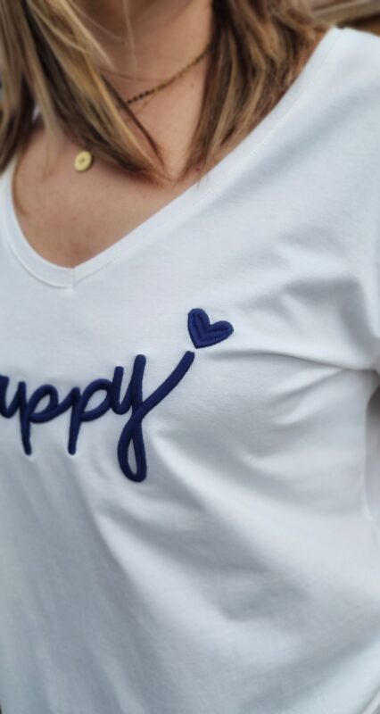 Tee-shirt Happy bleu – Image 3