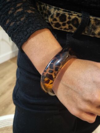 Bracelet BR-Résine léopard