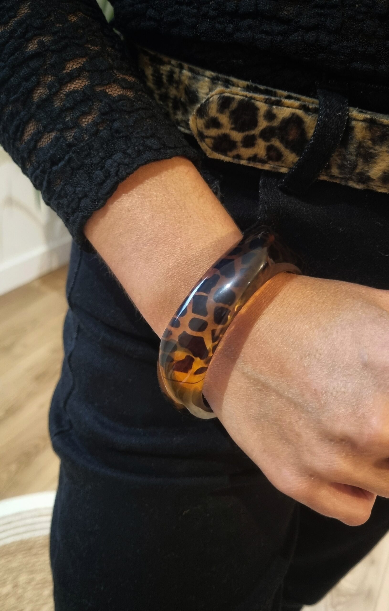 Bracelet BR-Résine léopard