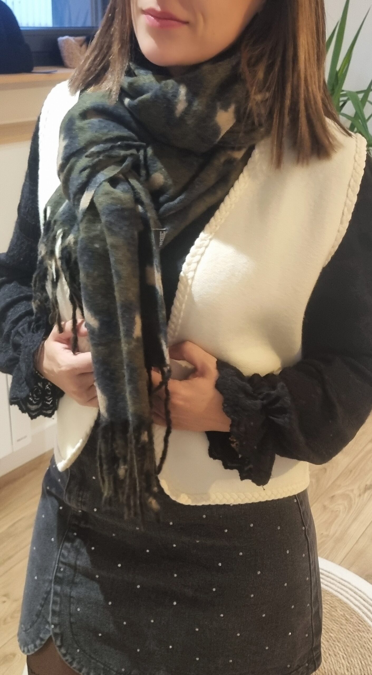 Echarpe Féline kaki