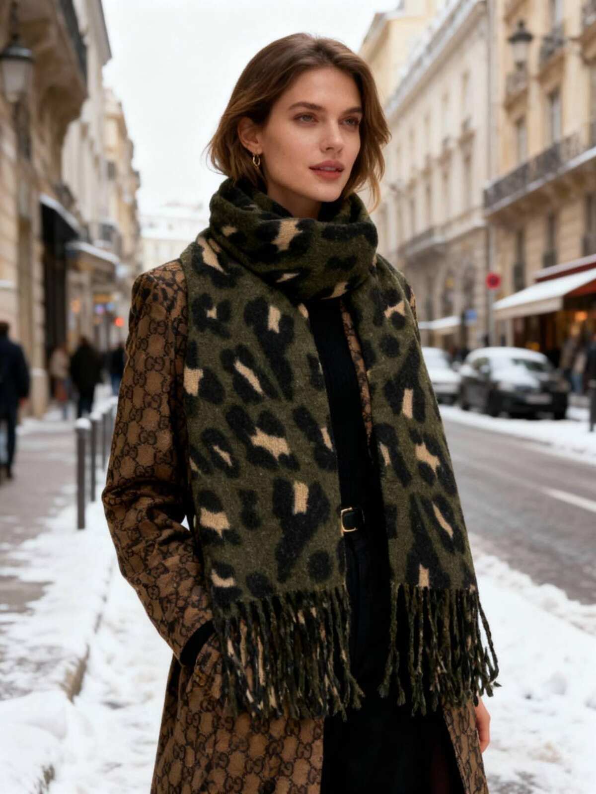 Echarpe Féline kaki – Image 4